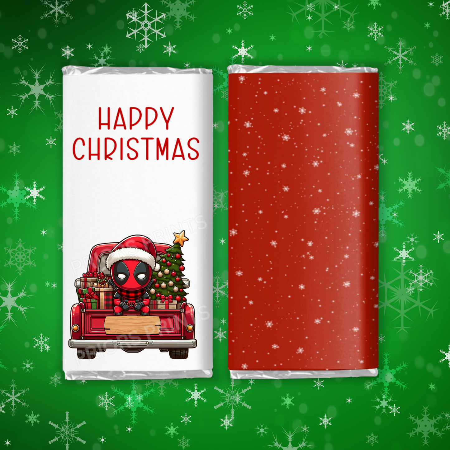 Characters in Truck Christmas Chocolate Bar Wrapper