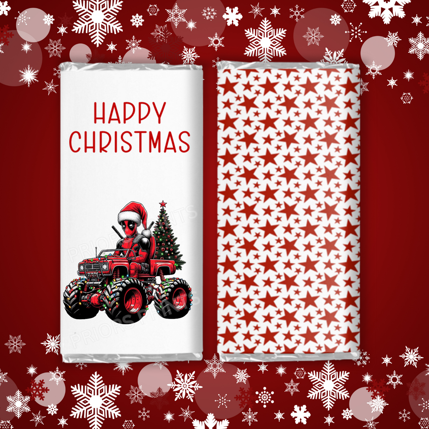 Characters Driving Truck Christmas Chocolate Bar Wrapper