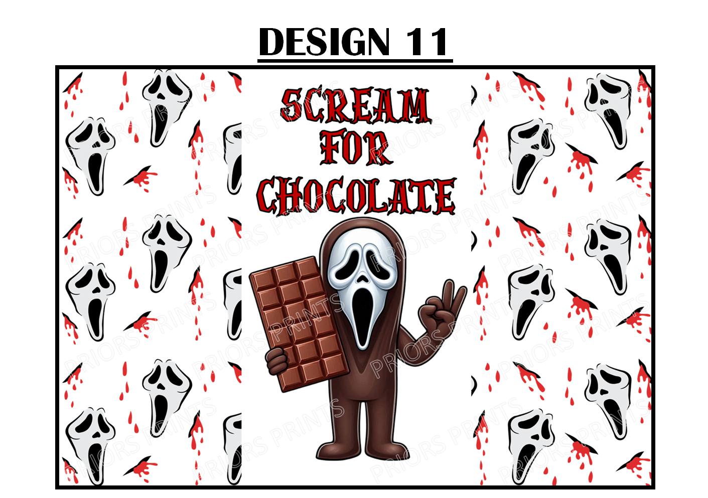 Horror Halloween Chocolate Bar Wrappers