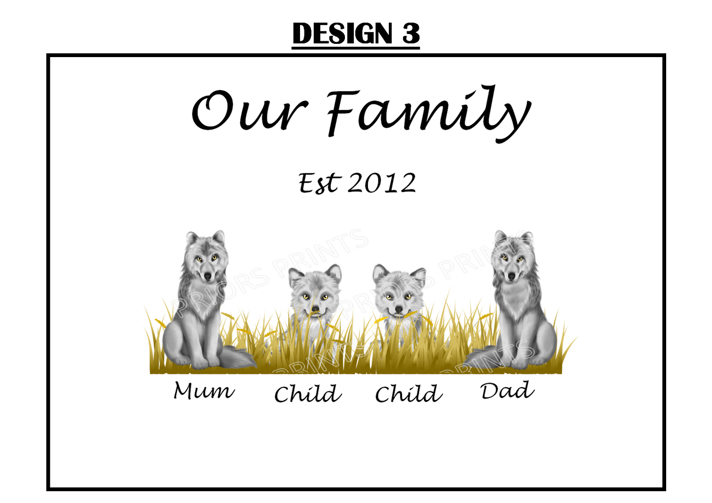 Our Family Personalised Wolf Print