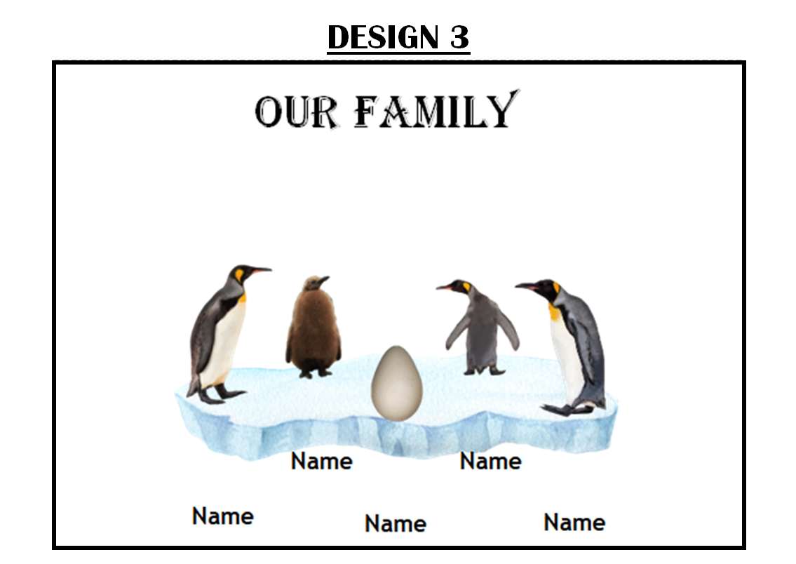 Our Family Personalised Penguin Print