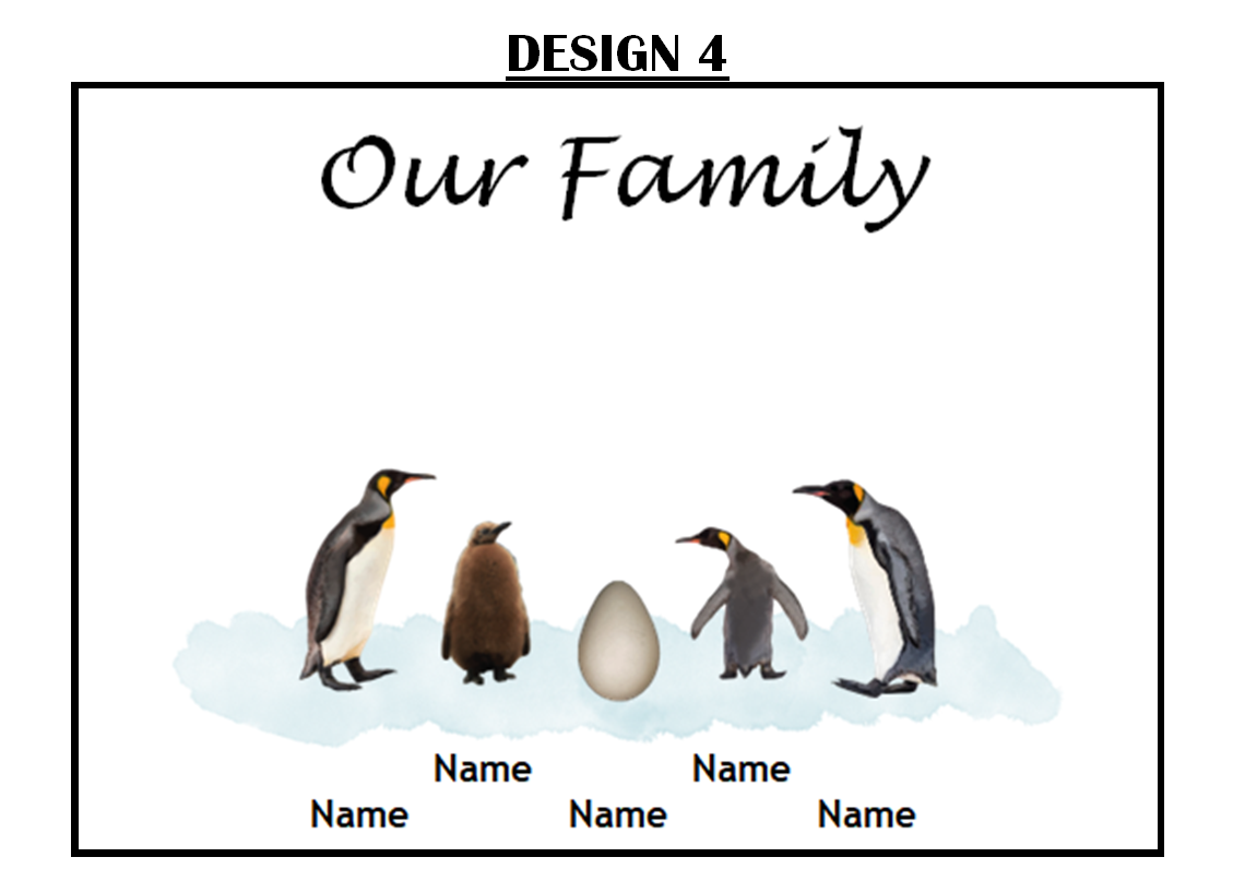 Our Family Personalised Penguin Print