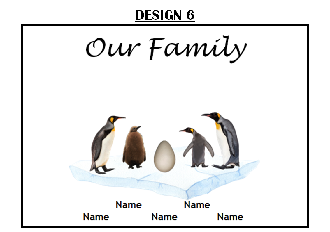 Our Family Personalised Penguin Print