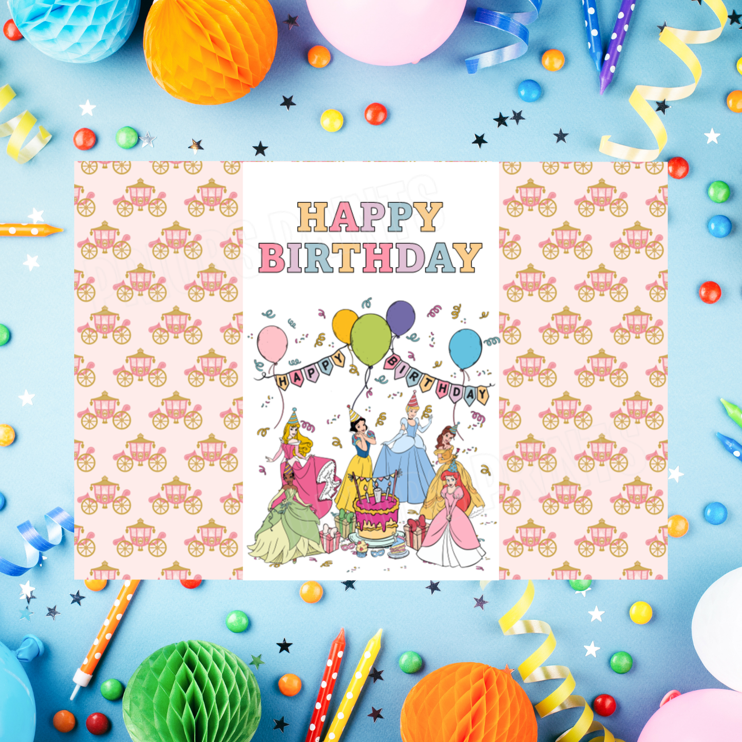 Mixed Disney Characters Birthday Chocolate Bar Wrappers I Aladdin I Beauty & The Beast I Cars I Stitch I Princess I Mickey I Spidey
