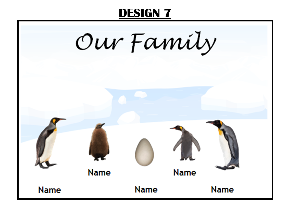 Our Family Personalised Penguin Print