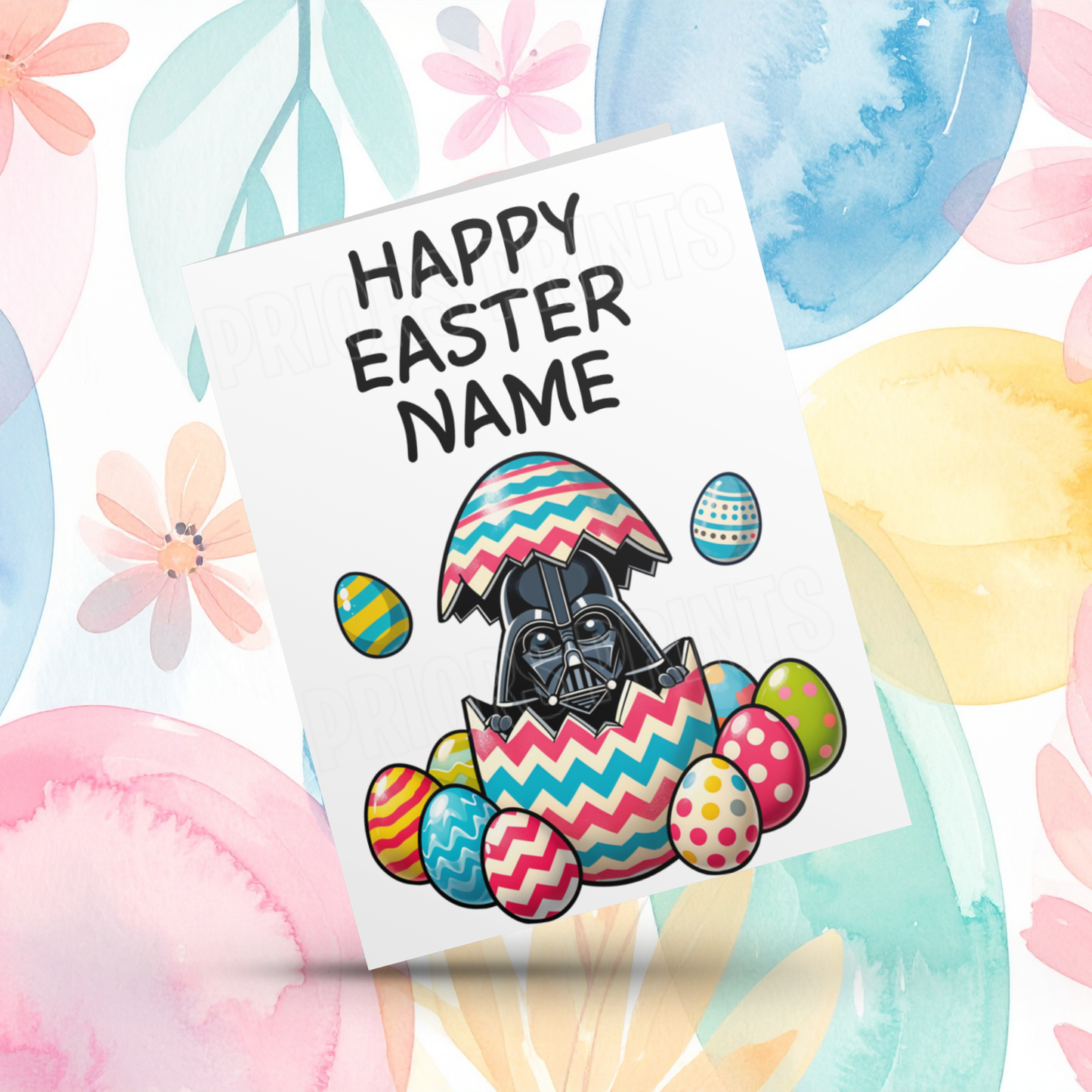 Mixed Characters in Easter Egg Personalised Easter Card- Listing 1