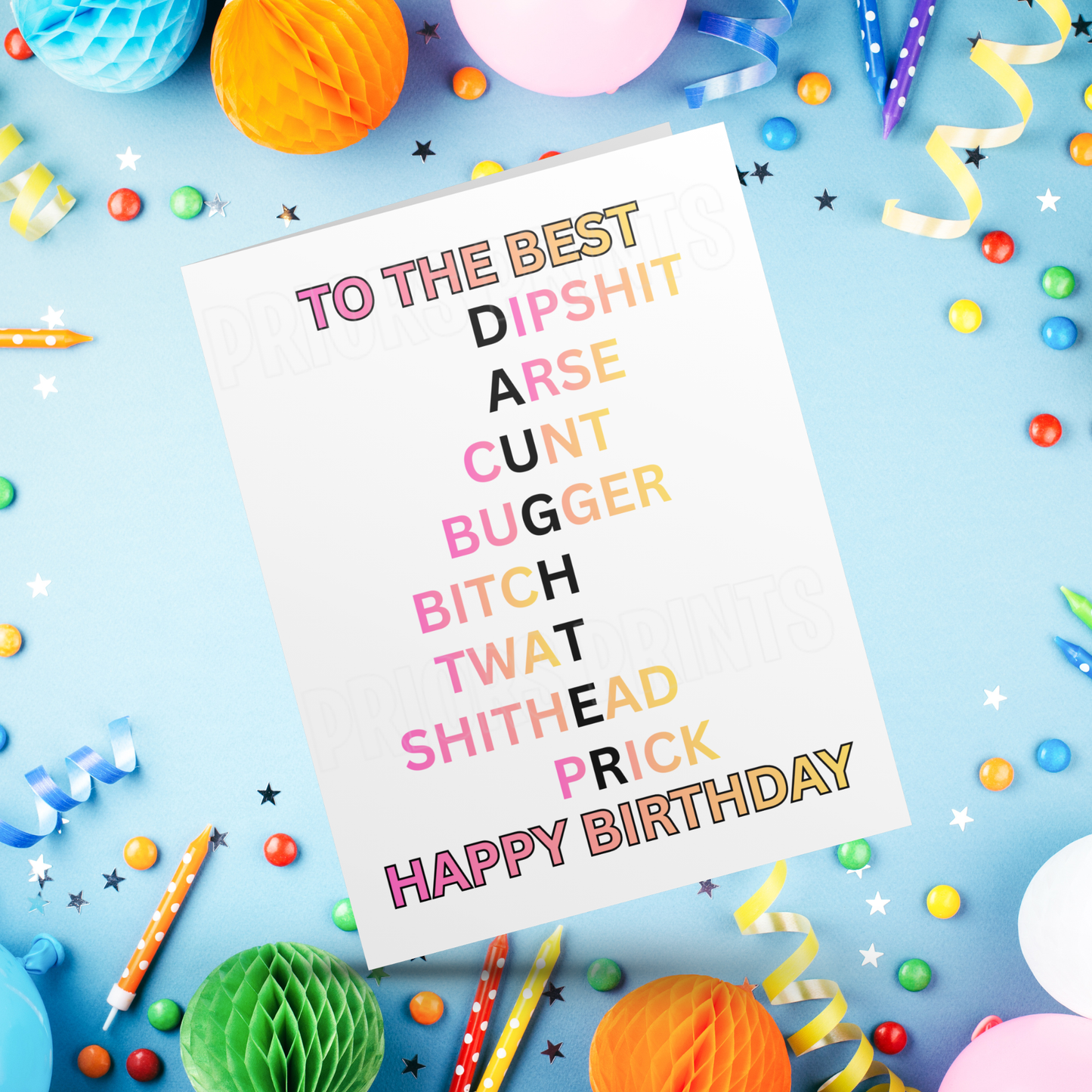Funny/Offensive Birthday Card with Swear Words for Family Members Mum I Dad I Brother I Sister I Grandad I Daughter I Niece I Son I Nephew