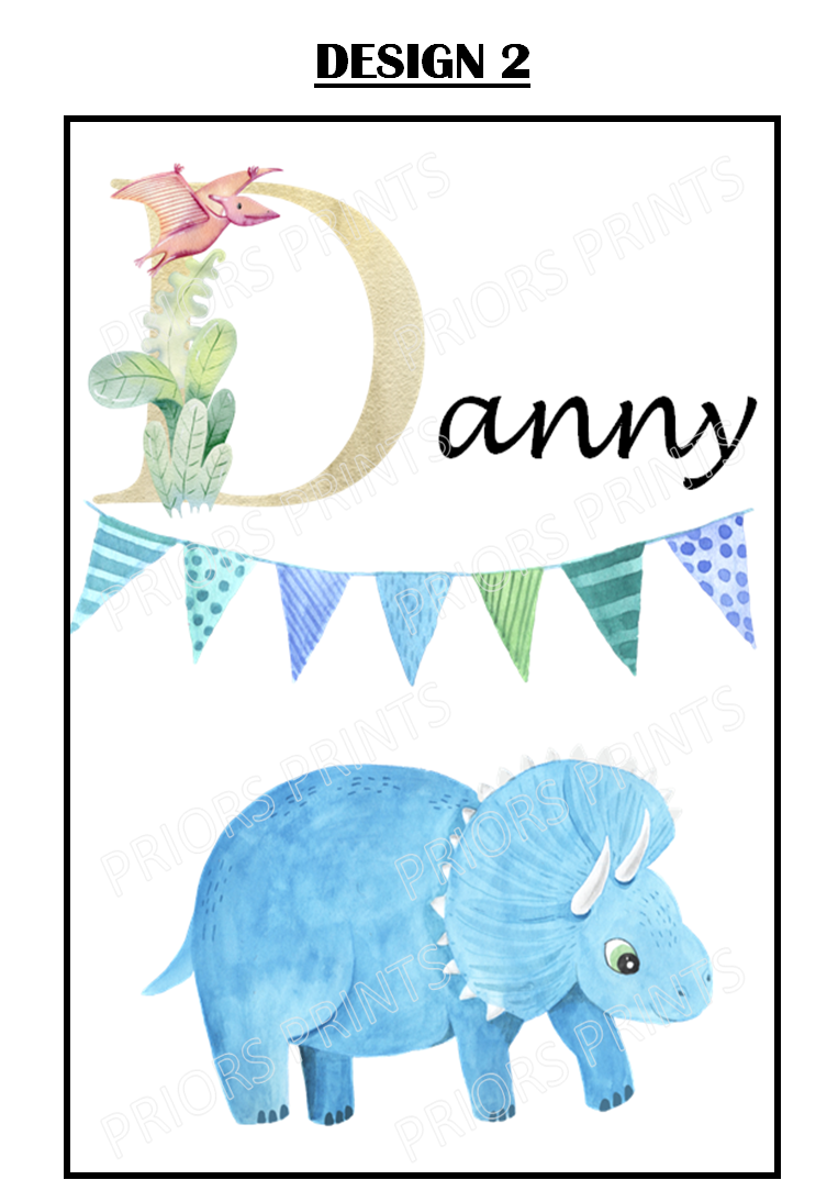 Dinosaur Personalised Name Print