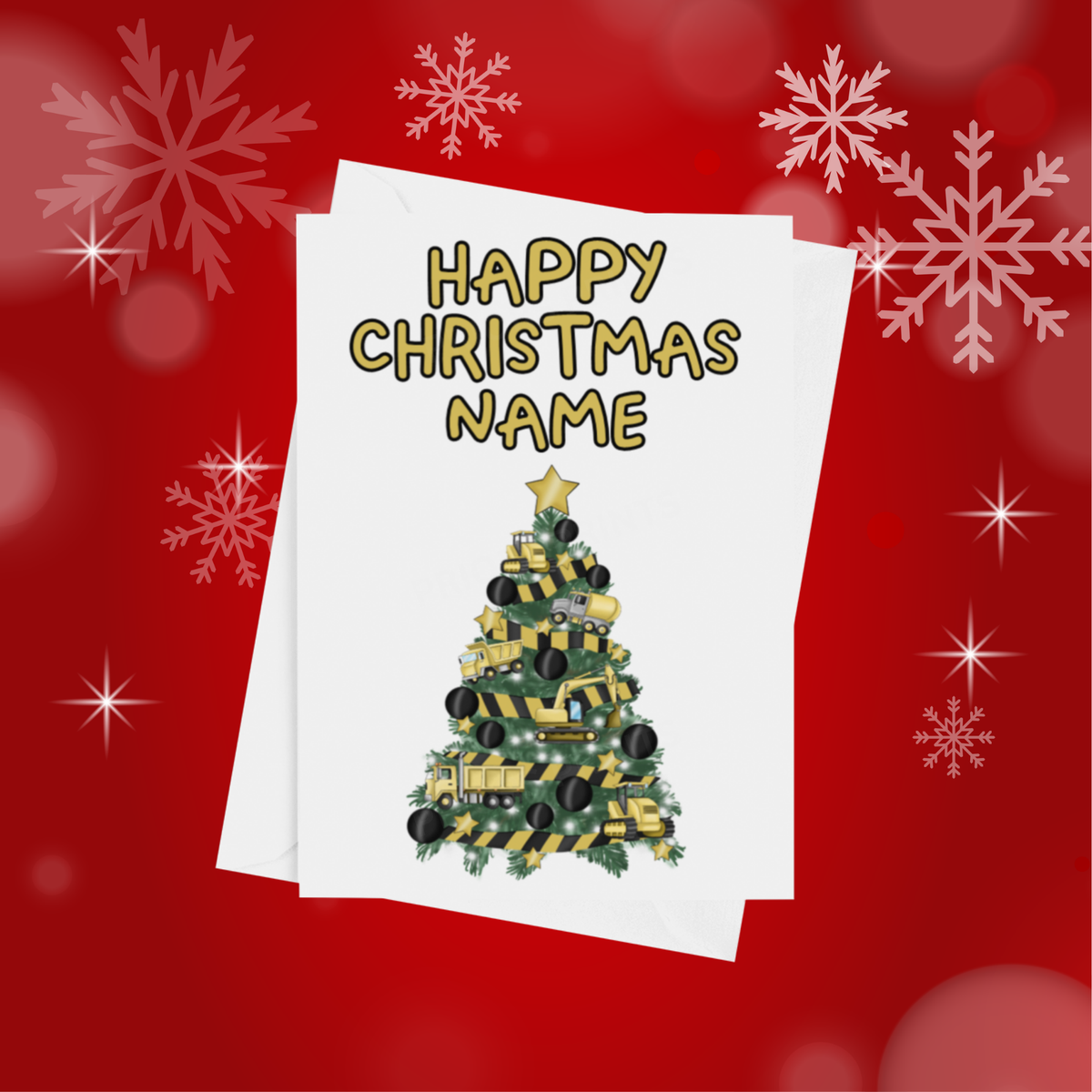 Personalised Character Christmas Tree Card