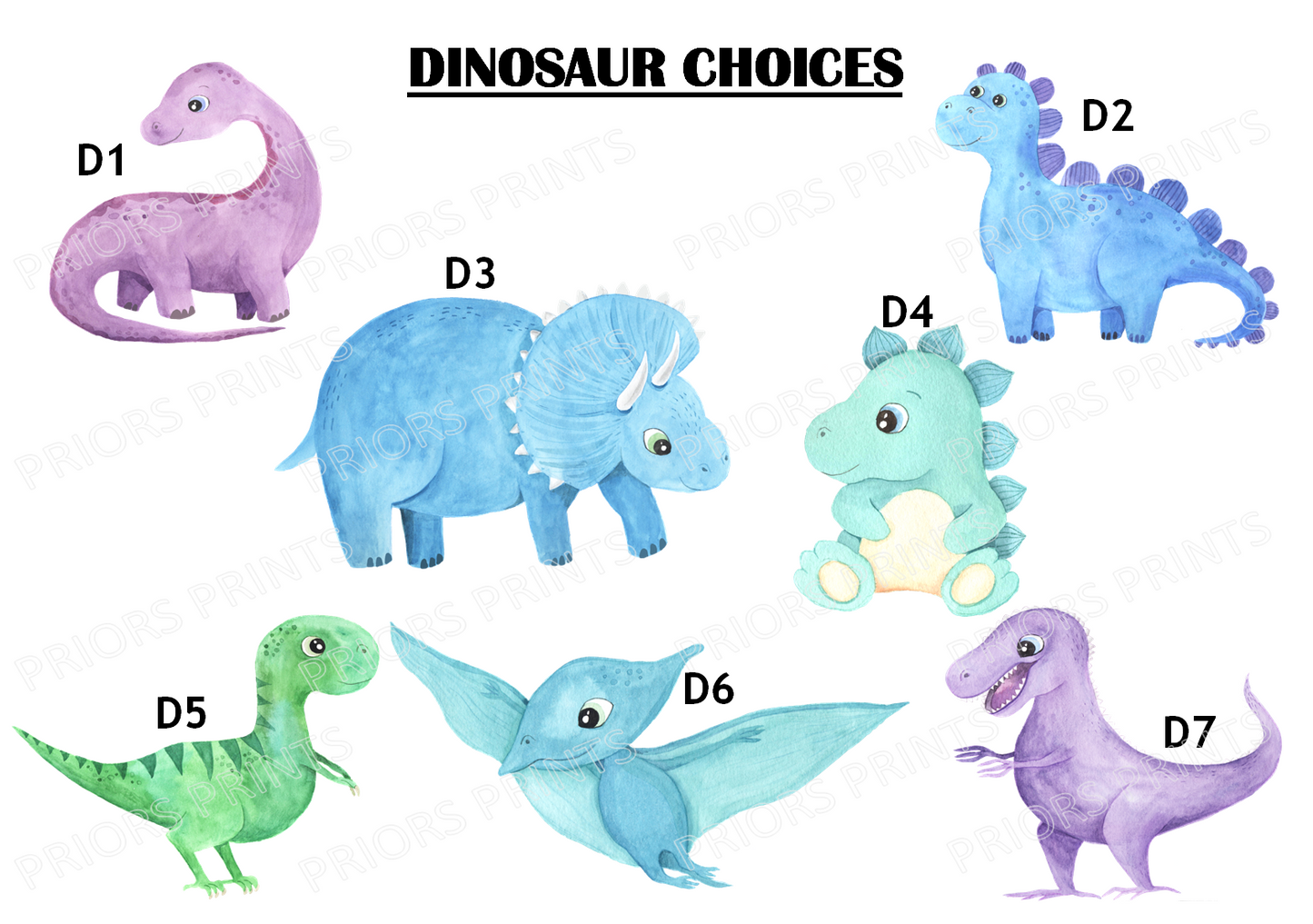 Dinosaur Personalised Name Print