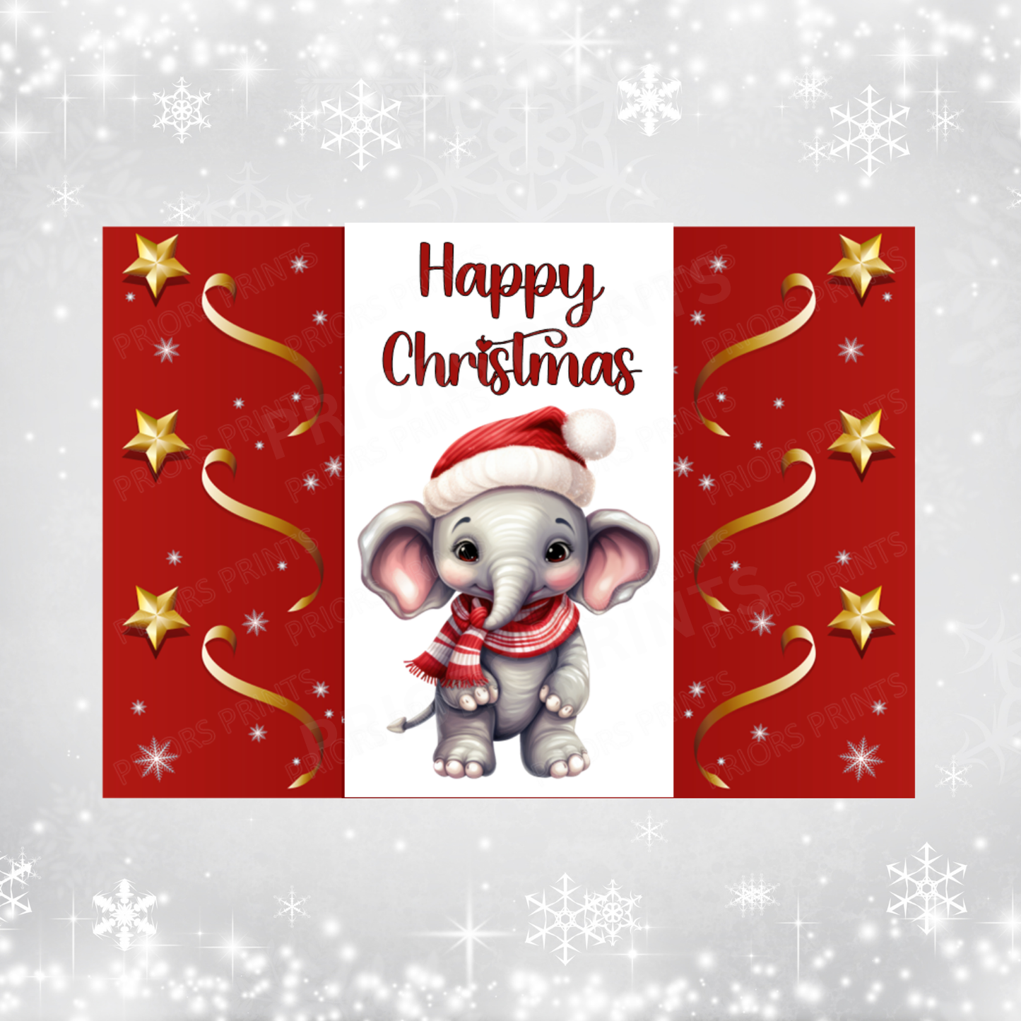 Animals in Santa Hat Christmas Chocolate Bar Wrapper