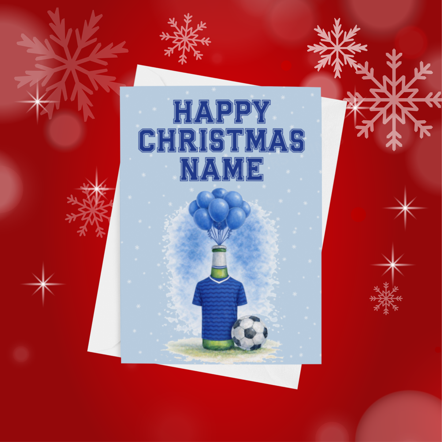 Football Team Beer Bottles Personalised Christmas Card (Premier League Teams)