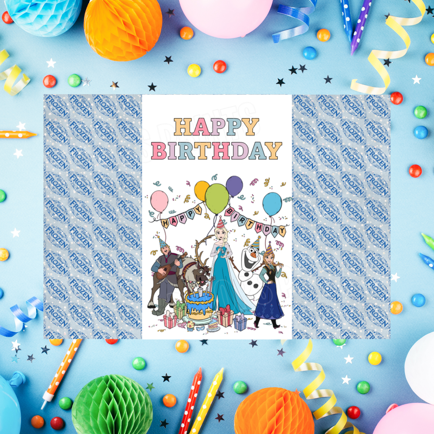 Mixed Disney Characters Birthday Chocolate Bar Wrappers I Aladdin I Beauty & The Beast I Cars I Stitch I Princess I Mickey I Spidey