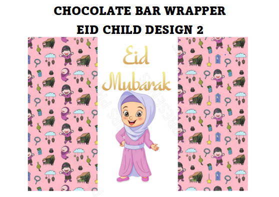 Eid Child Personalised Chocolate Bar Wrappers