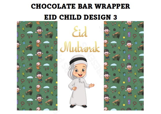 Eid Child Personalised Chocolate Bar Wrappers