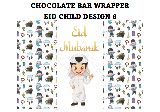 Eid Child Personalised Chocolate Bar Wrappers