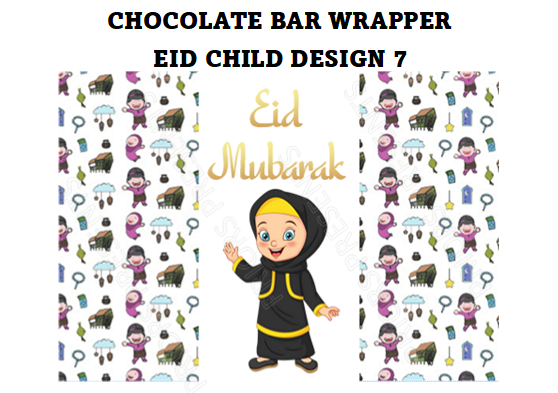 Eid Child Personalised Chocolate Bar Wrappers