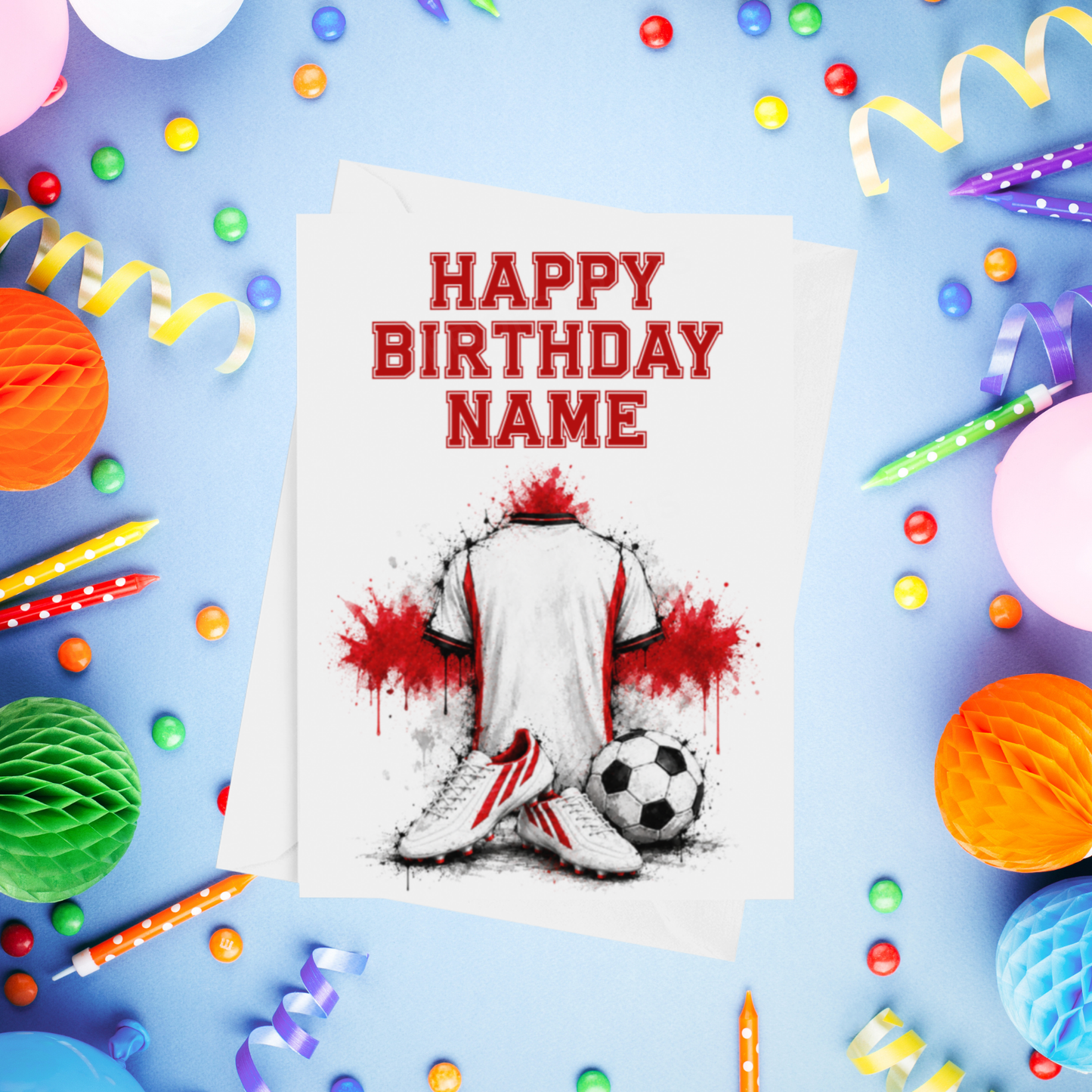 Football Shirts Personalised Birthday Card (World Teams)