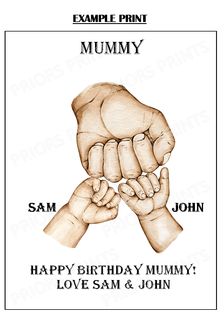 Fist Bump Family Personalised Print