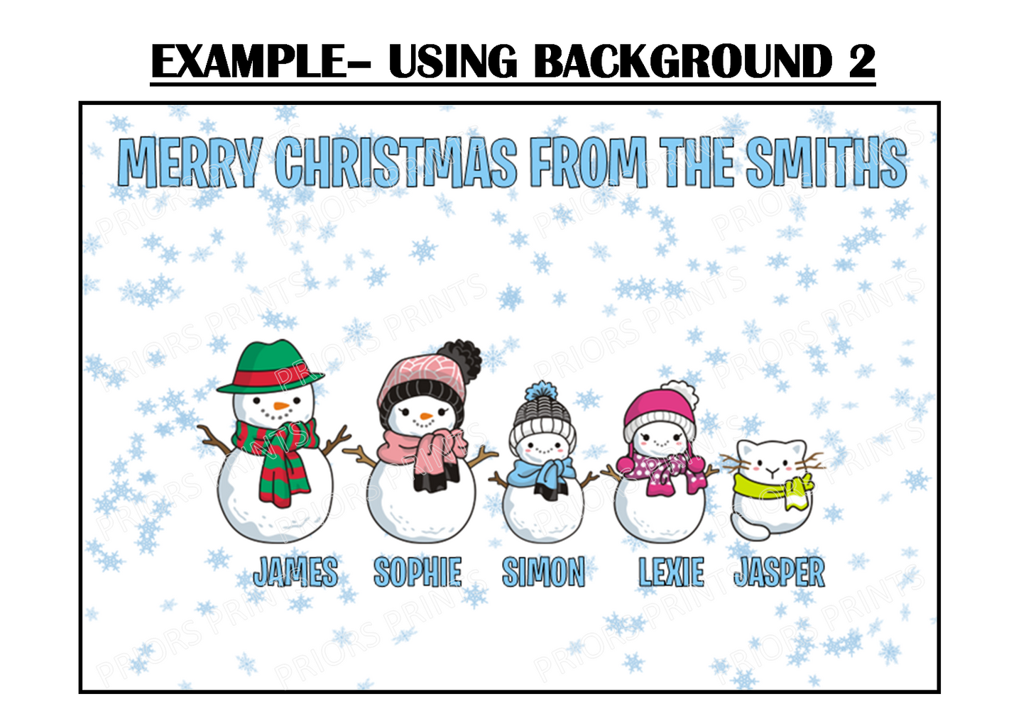 Personalised Snowman Family Christmas Card