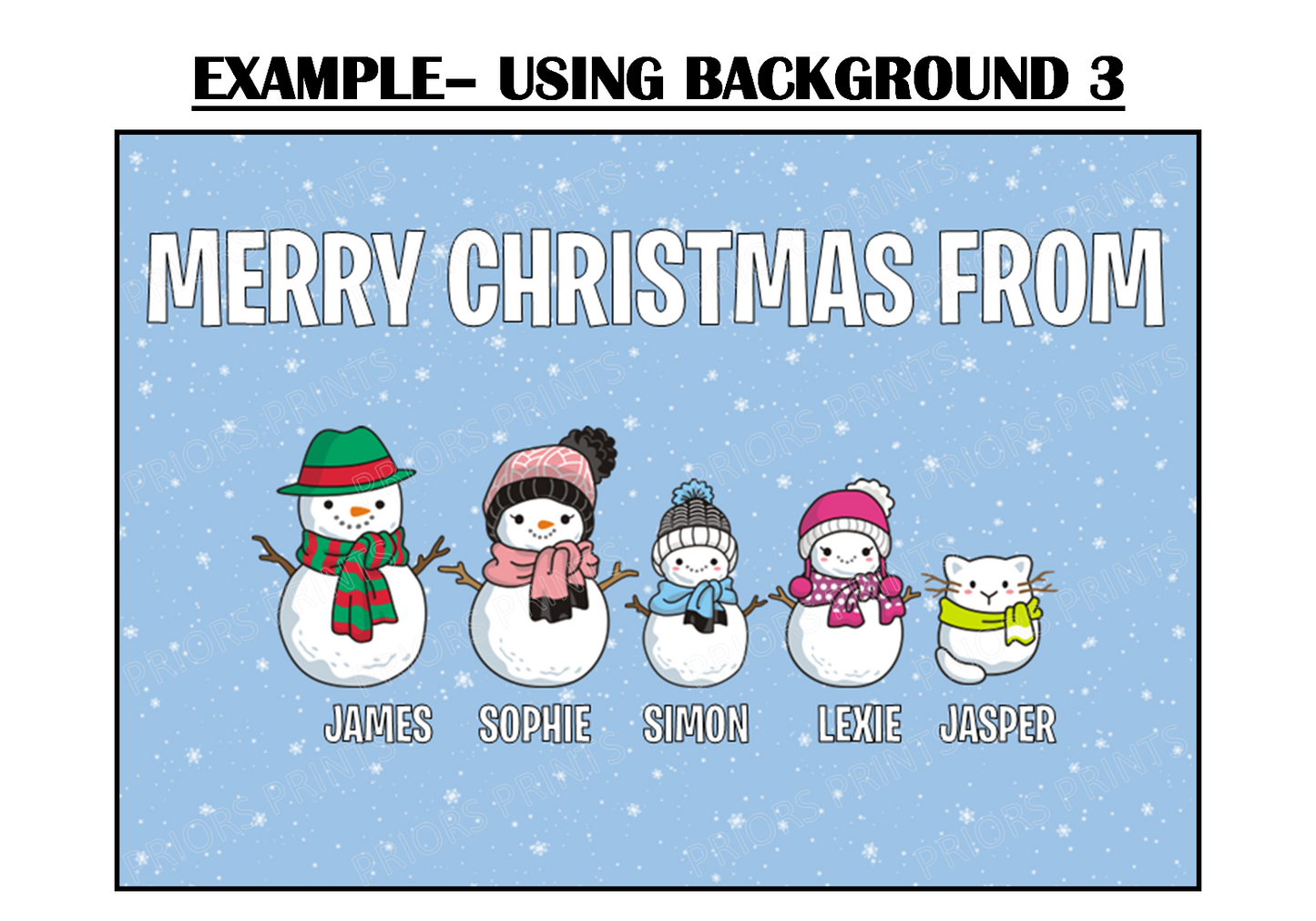 Personalised Snowman Family Christmas Card