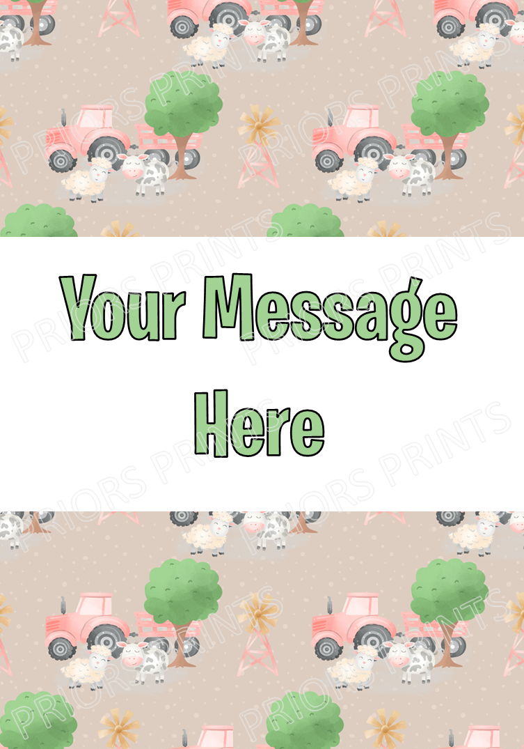 Farm Pastel Personalised Chocolate Bar Wrappers