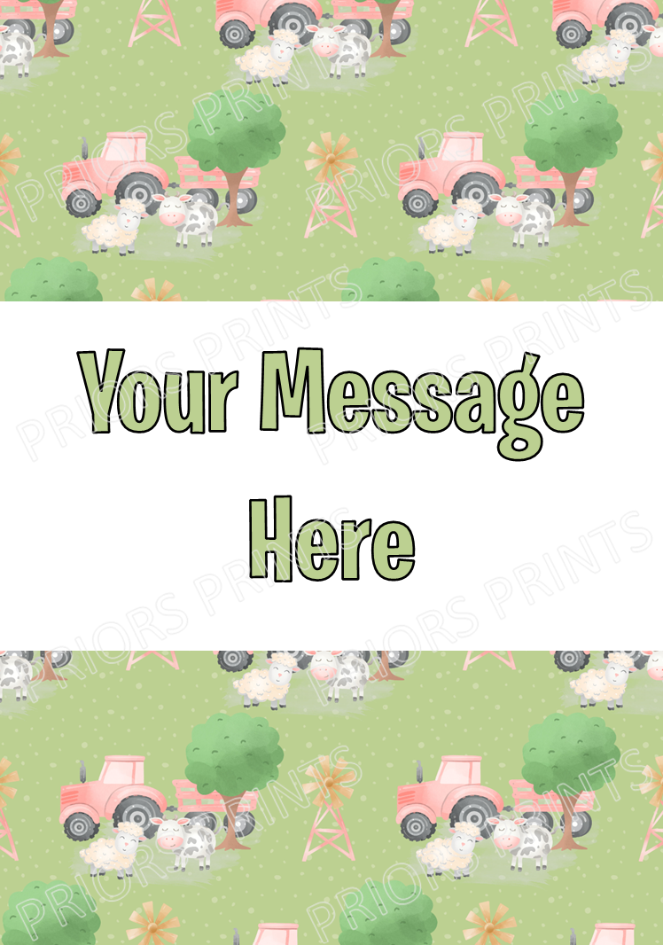 Farm Pastel Personalised Chocolate Bar Wrappers