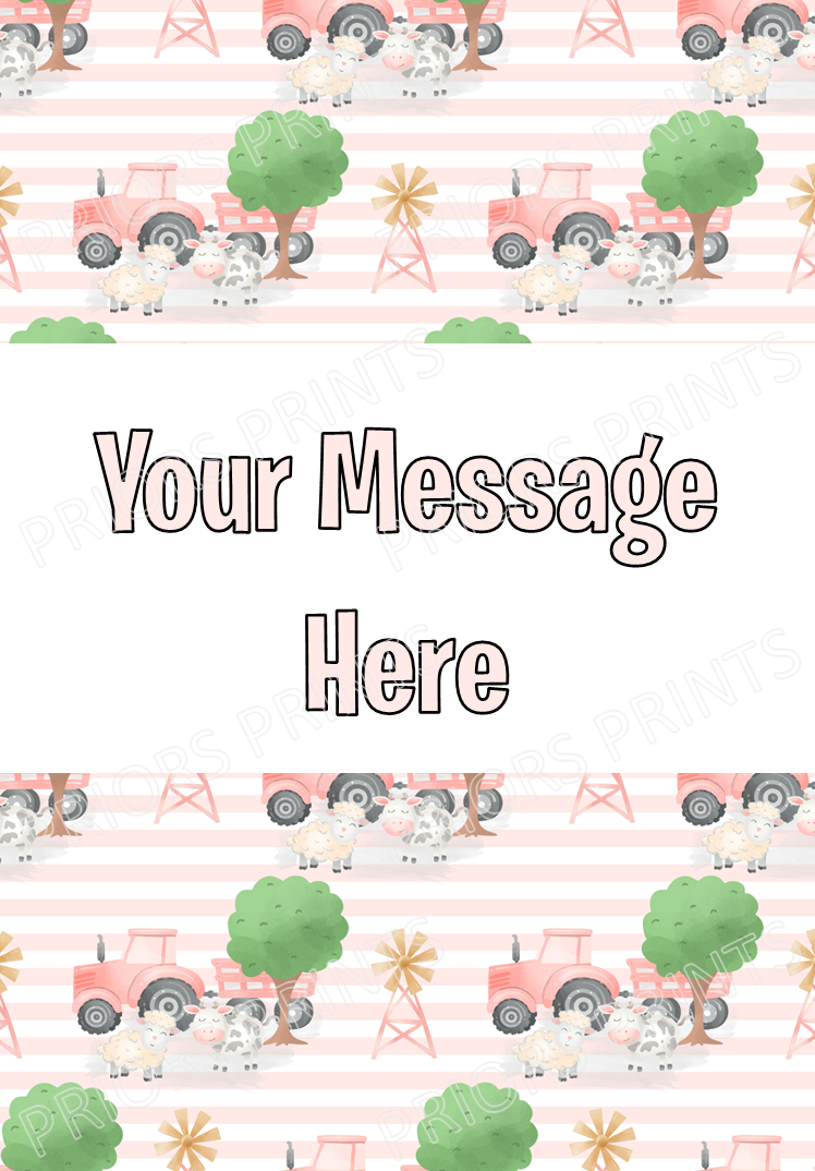 Farm Pastel Personalised Chocolate Bar Wrappers