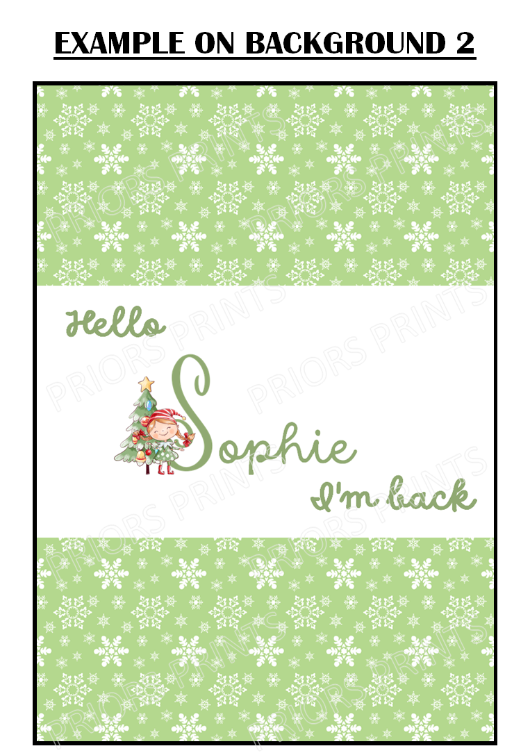 Elf I'm Back Christmas Chocolate Bar Wrapper