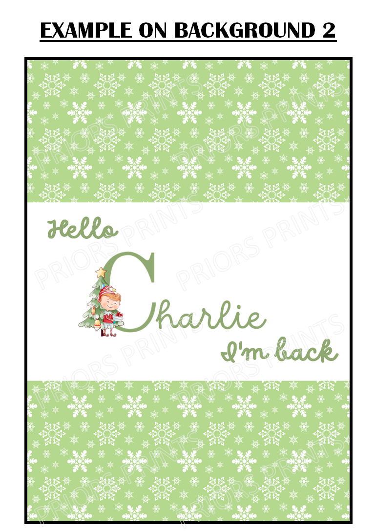 Elf I'm Back Christmas Chocolate Bar Wrapper