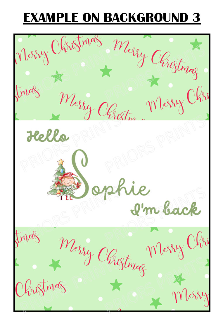 Elf I'm Back Christmas Chocolate Bar Wrapper