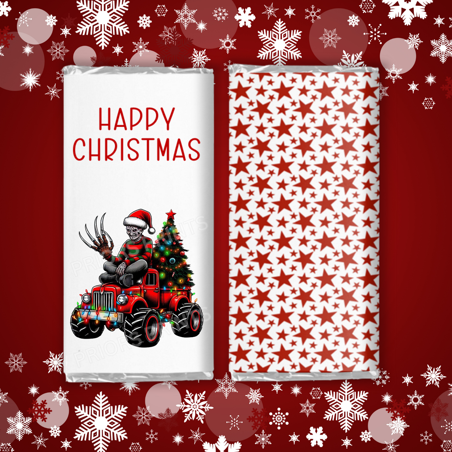 Characters Driving Truck Christmas Chocolate Bar Wrapper