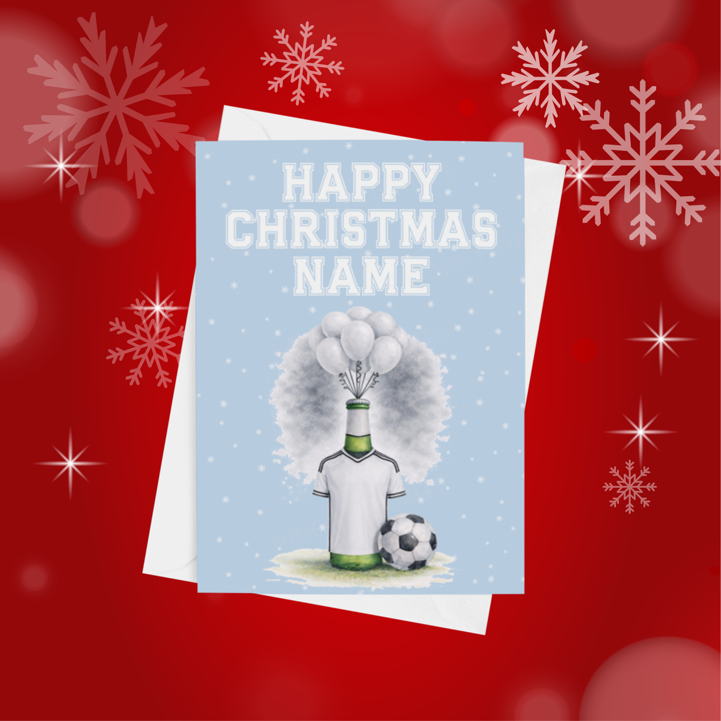 Football Team Beer Bottles Personalised Christmas Card (Premier League Teams)