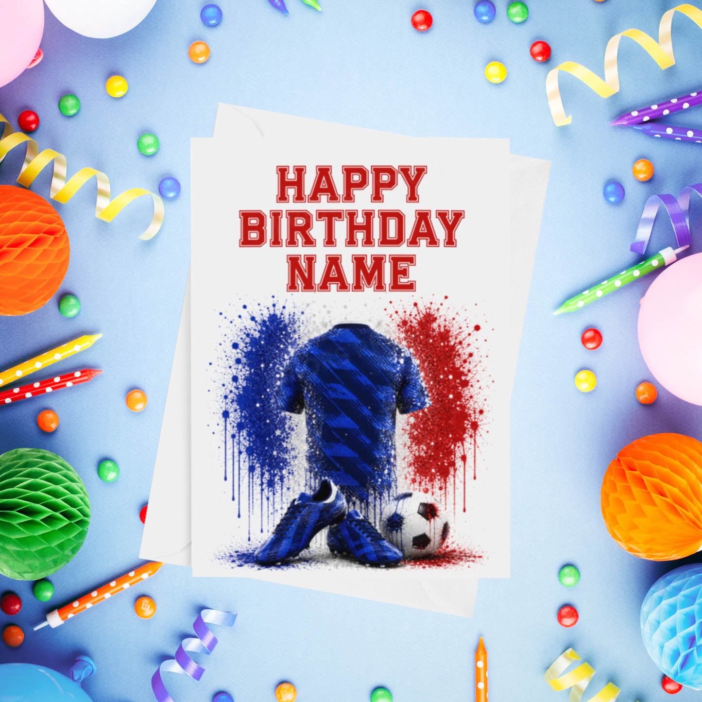 Football Shirts Personalised Birthday Card (World Teams)