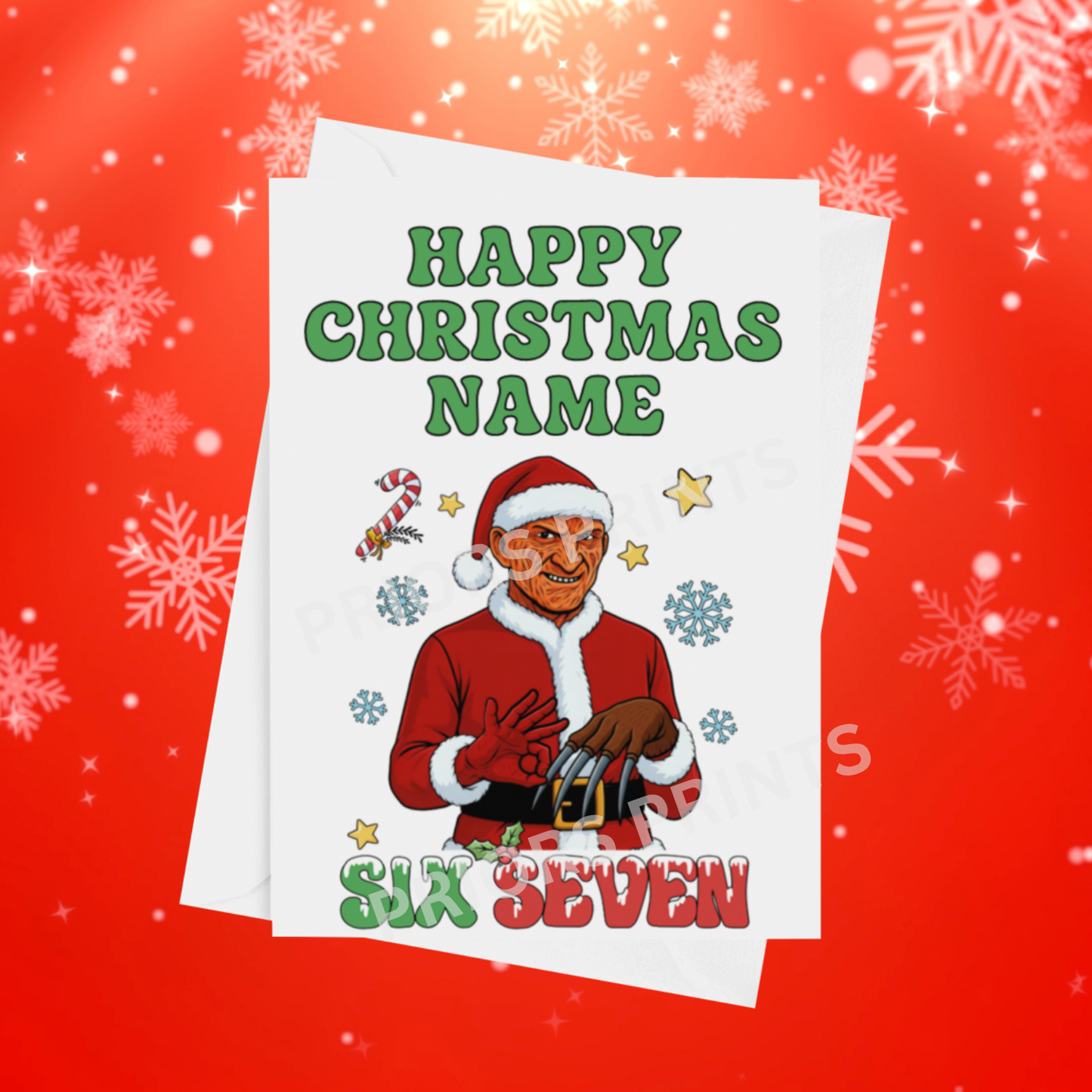 67 Character Personalised Christmas Card