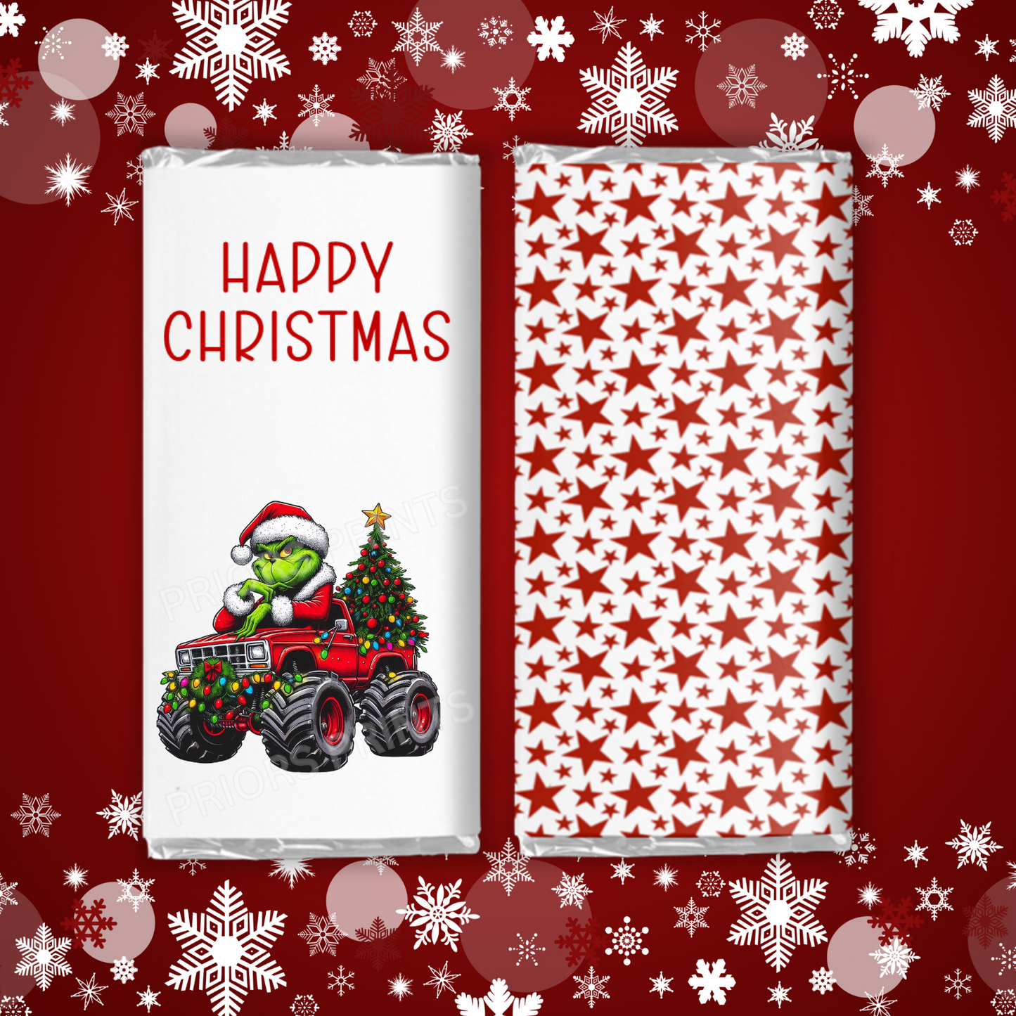 Characters Driving Truck Christmas Chocolate Bar Wrapper