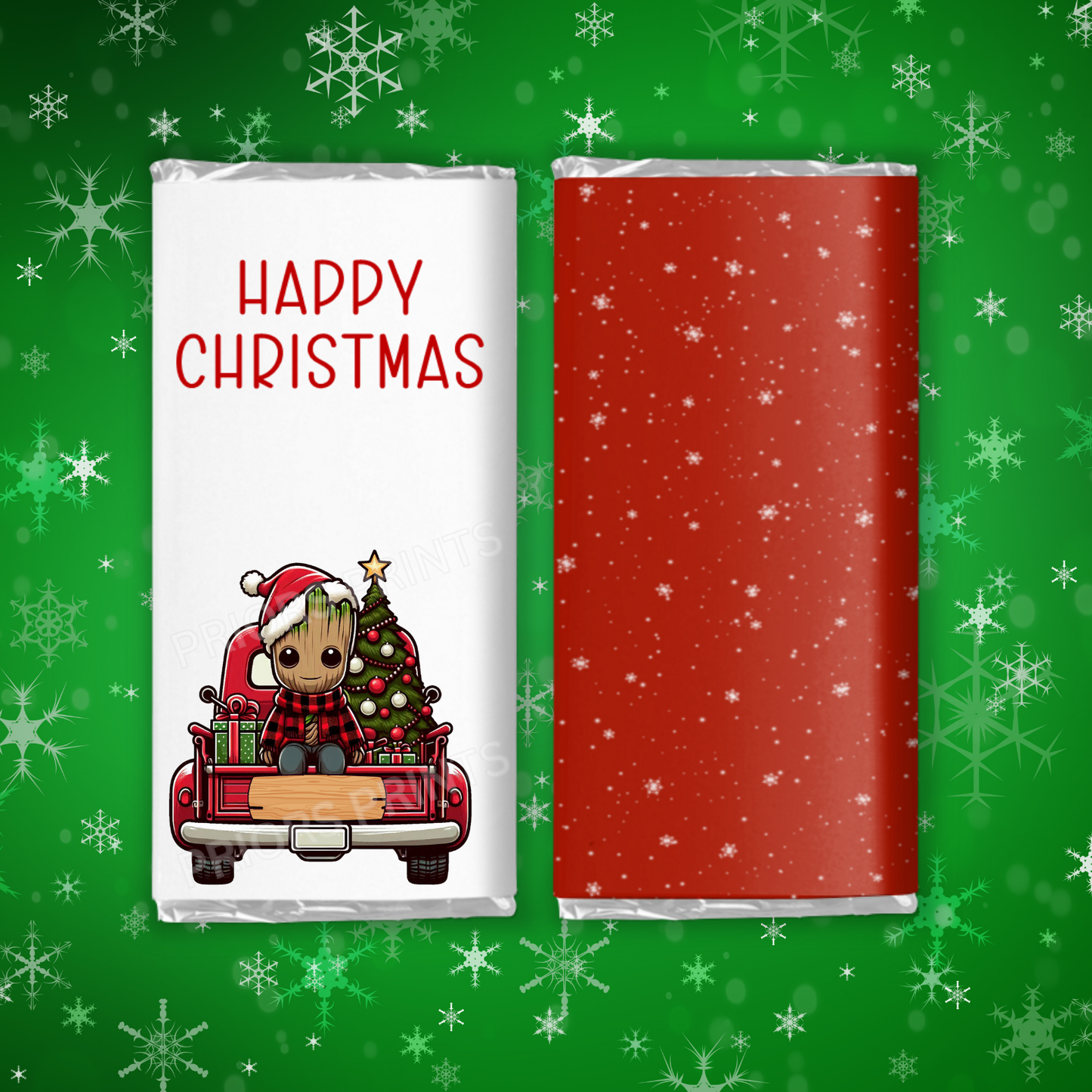 Characters in Truck Christmas Chocolate Bar Wrapper