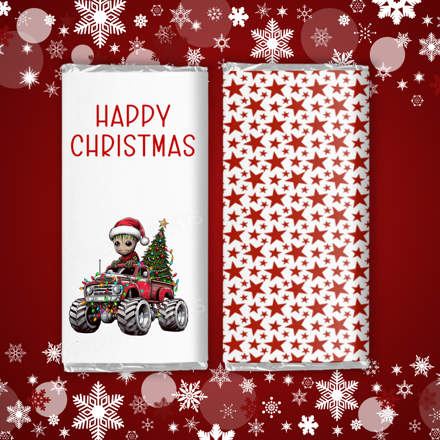 Characters Driving Truck Christmas Chocolate Bar Wrapper