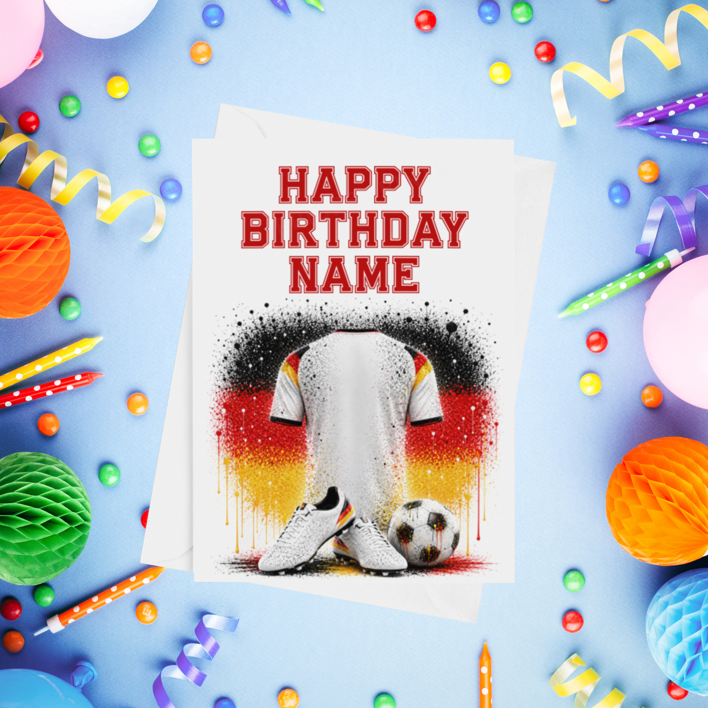 Football Shirts Personalised Birthday Card (World Teams)
