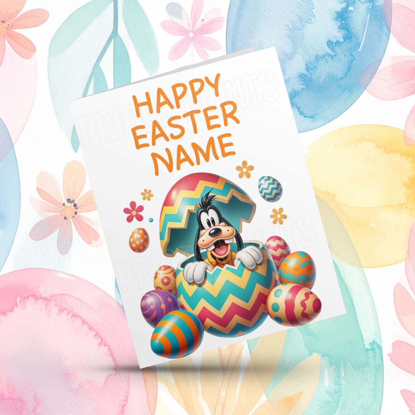 Mixed Characters in Easter Egg Personalised Easter Card- Listing 3