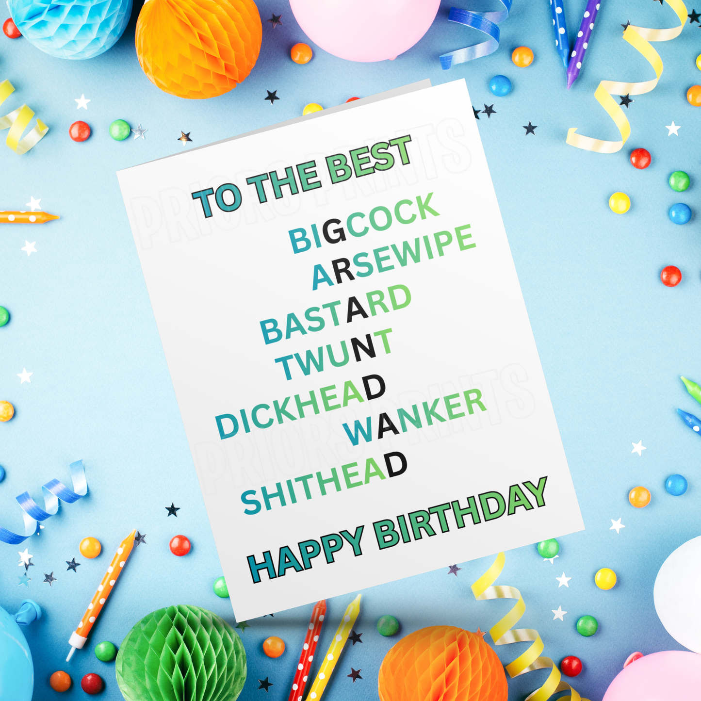 Funny/Offensive Birthday Card with Swear Words for Family Members Mum I Dad I Brother I Sister I Grandad I Daughter I Niece I Son I Nephew