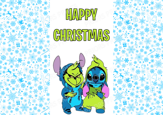 Grinch & Stitch Christmas Chocolate Bar Wrappers