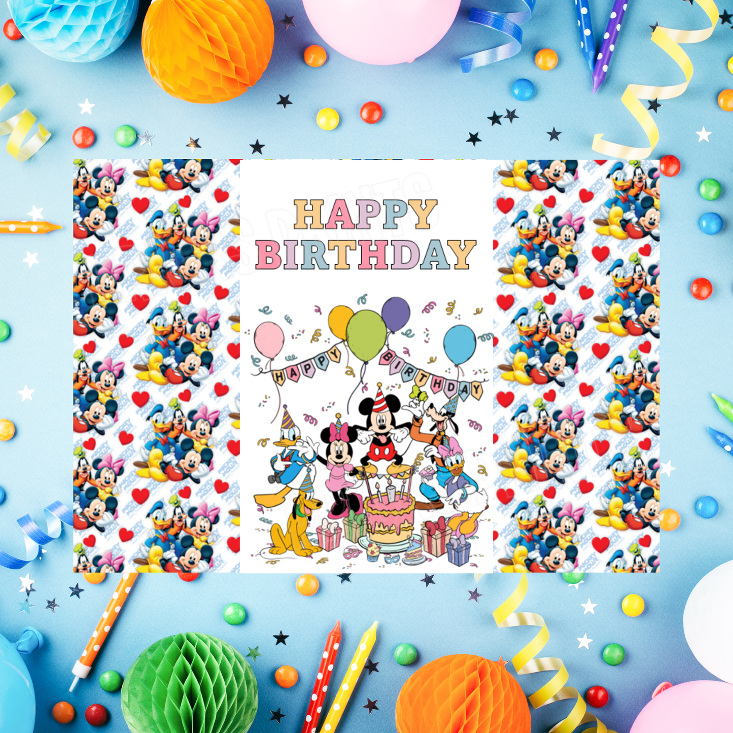 Mixed Disney Characters Birthday Chocolate Bar Wrappers I Aladdin I Beauty & The Beast I Cars I Stitch I Princess I Mickey I Spidey