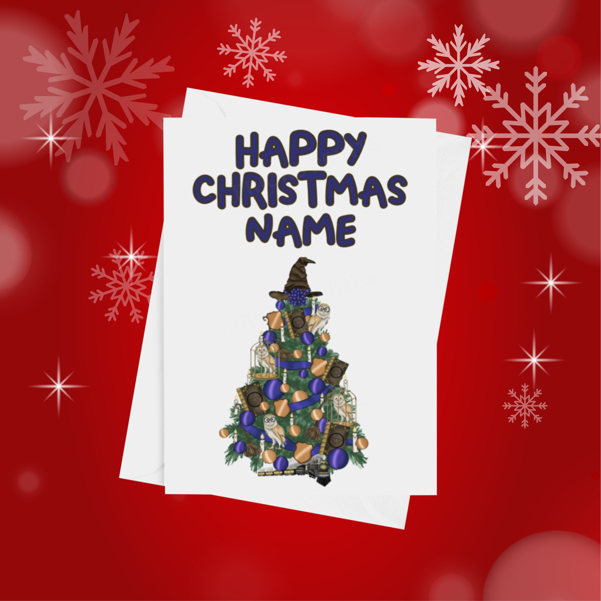 Personalised Character Christmas Tree Card