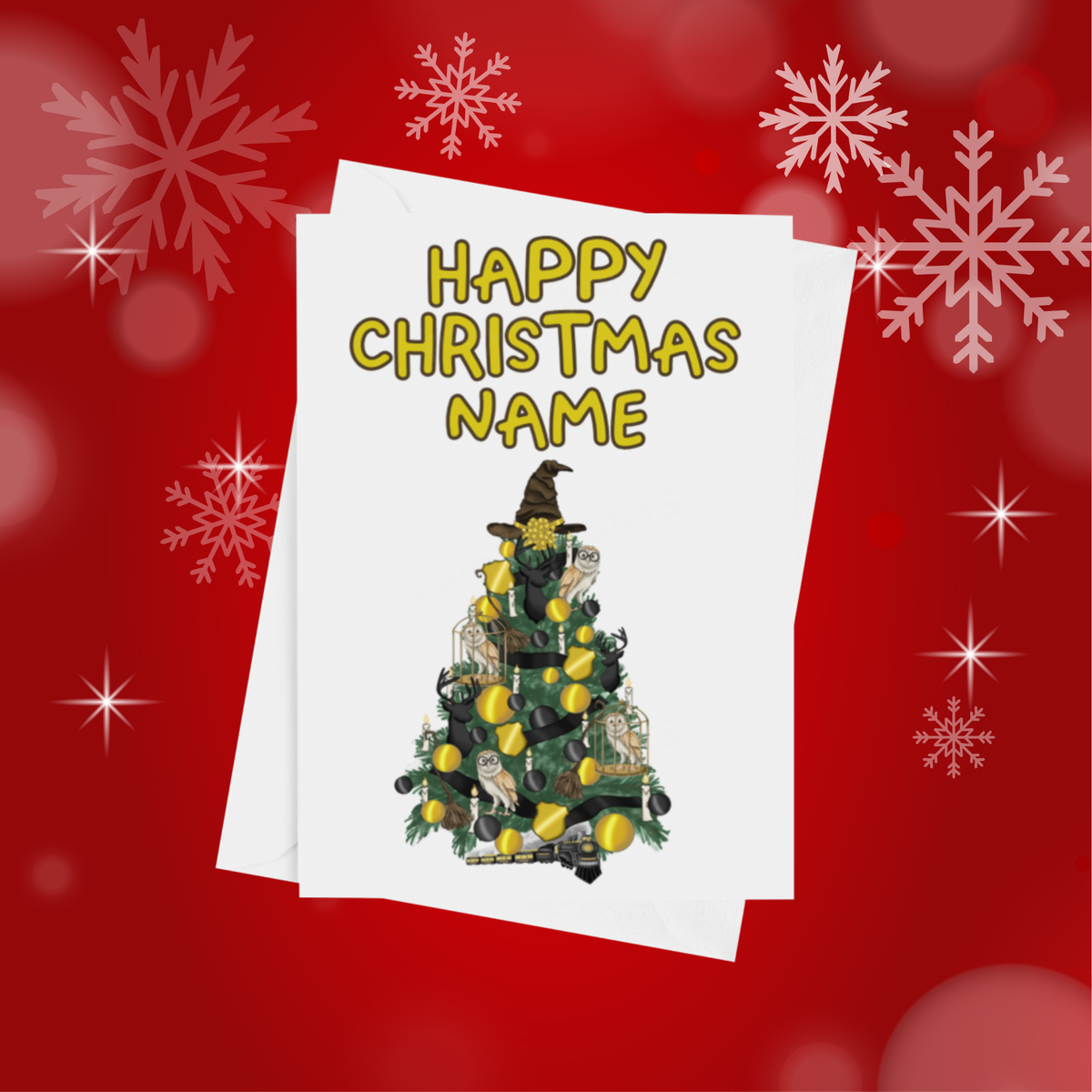 Personalised Character Christmas Tree Card
