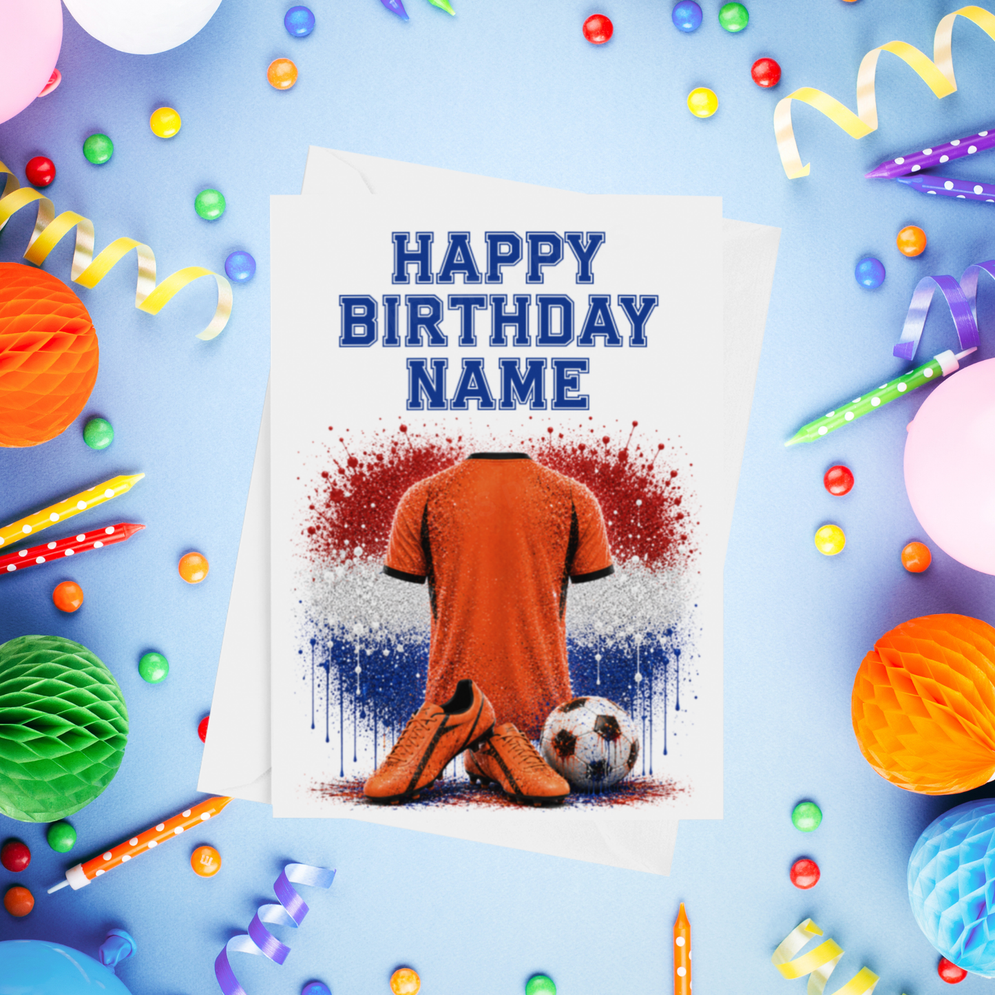 Football Shirts Personalised Birthday Card (World Teams)