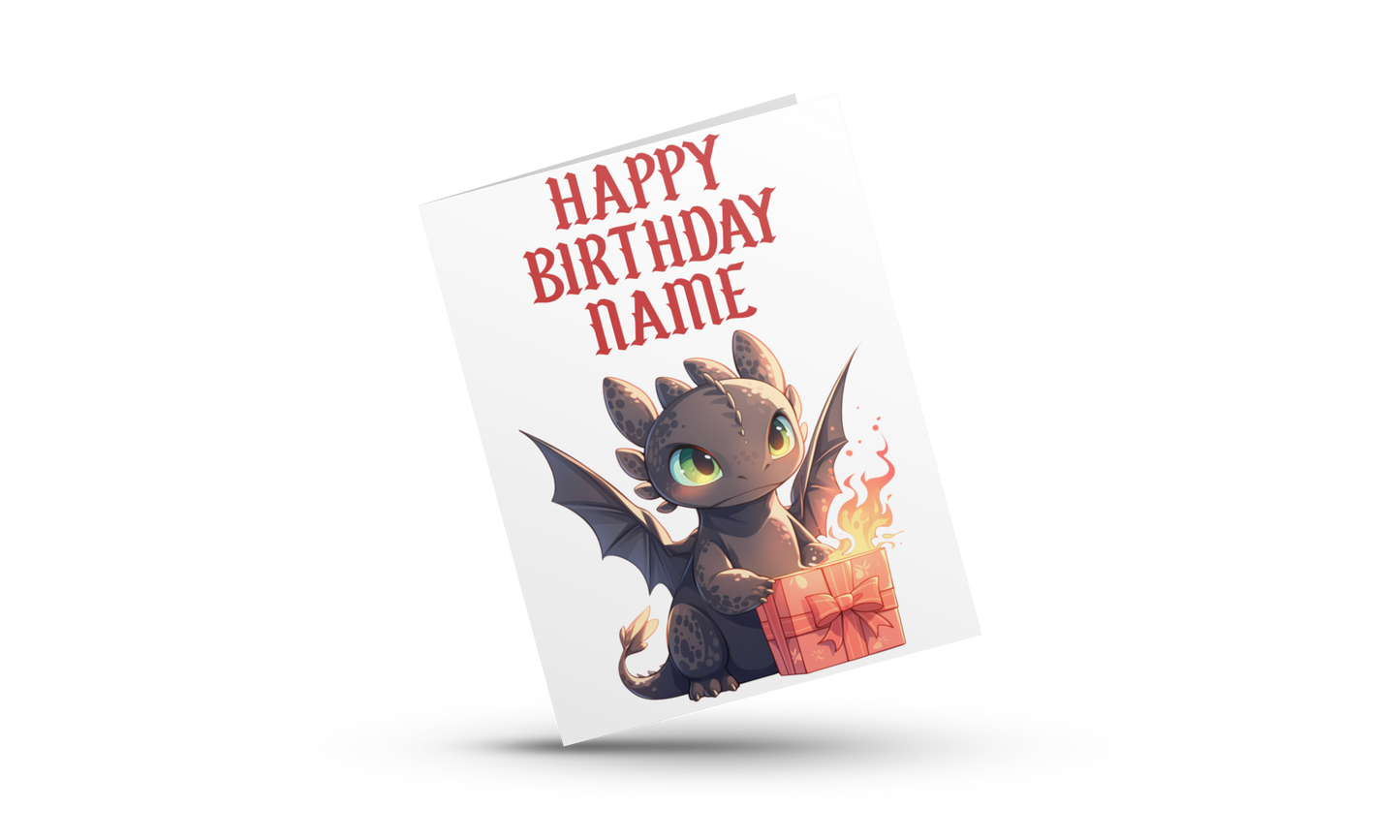 Personalised Toothless Birthday Card ( How To Train Your Dragon)