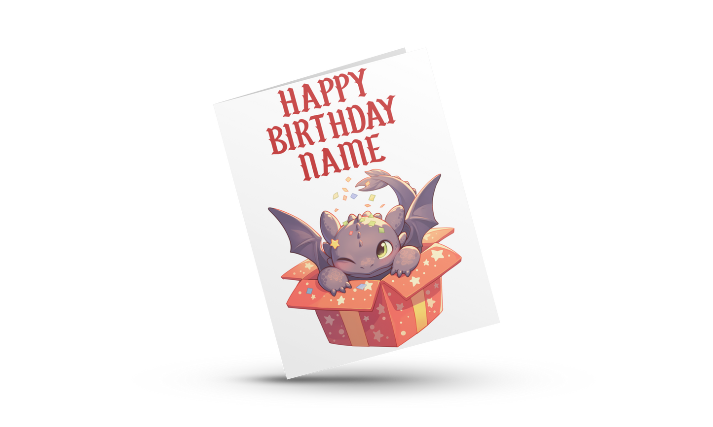 Personalised Toothless Birthday Card ( How To Train Your Dragon)