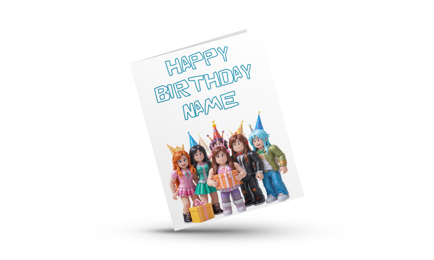 Personalised Roblox Birthday Card