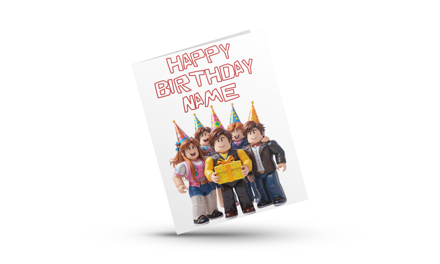 Personalised Roblox Birthday Card